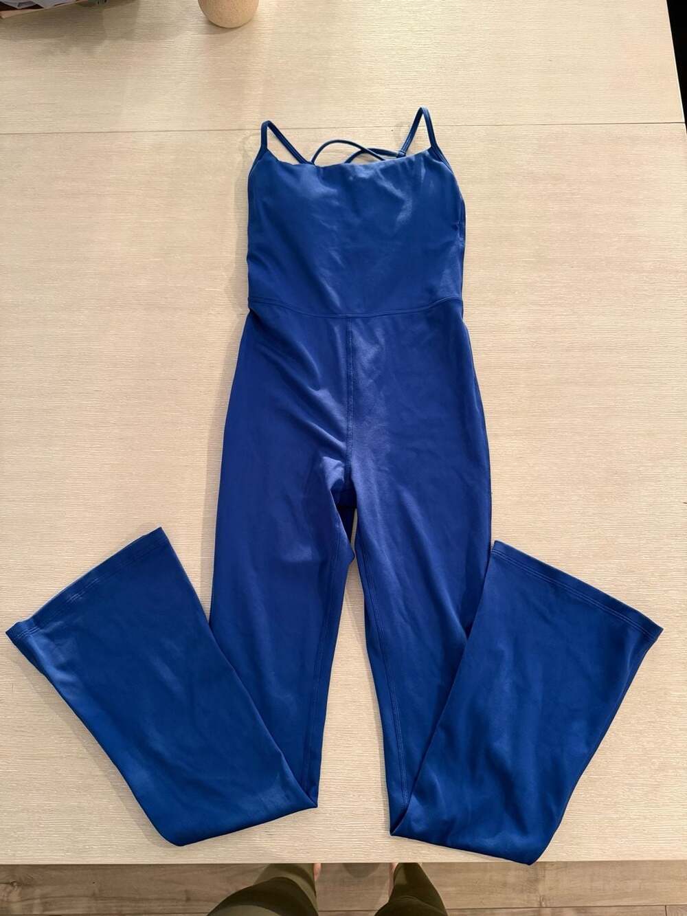 Gilly Hicks Recharge Active Long-Leg Flare Onesie Jumpsuit Blue Size S